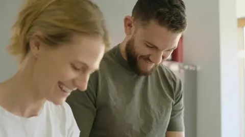 couple smiling